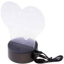  3D LED éjszakai fény, Romantikus üzenet, USB, 7 szín, 10 cm (53940)