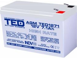 TED Electric Acumulator 12V High Rate, Dimensiuni 151 x 65 x 95 mm, Baterie 12V 7.1Ah F2, TED Electric TED003300 (A0058588)