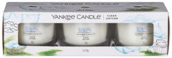 Yankee Candle Clean Cotton üveg gyertyák os szettje 3 x 37 g