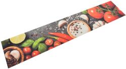 vidaXL mosható zöldségmintás bársony konyhai szőnyeg 60x300 cm (136539)