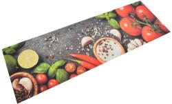 vidaXL mosható zöldségmintás bársony konyhai szőnyeg 60x180 cm (136538)