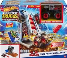 Mattel Monster Trucks ARENA SMASHERS - Bone Shaker Tire Press Challenge