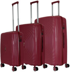 Benzi BZ5751 bordó 4 kerekű 3 részes bőrönd szett (BZ5751-szett-bordo)