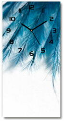 Wallmuralia. hu Függőleges üvegóra Kék tollak fekete 30x60 cm