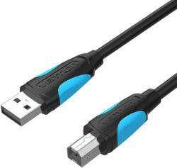 Vention USB-A 2.0 -> USB-B 2.0 (fekete), 3m, kábel (VAS-A16-B300)