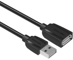 Vention USB-A 2.0/M -> USB-A 2.0/F (hosszabbító, PVC, fekete), 1m, kábel (VAS-A44-B100)