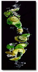  Wallmuralia. hu Téglalap alakú üvegóra Limes, citrom fekete 30x60 cm