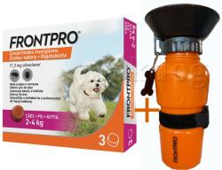 FRONTPRO 11mg rágótabletta kutyáknak 2-4kg, bolha, kullancs ellen (3 tabletta) Szavi: 2025.03. + itatókulacs