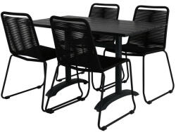  Asztal és szék garnitúra Dallas 2196 (Fekete)
