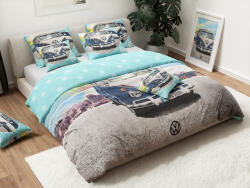  Lenjerie de pat pentru copii AUTO VW albastru-gri Dimensiune lenjerie de pat: 80 x 80 cm | 135 x 200 cm Lenjerie de pat