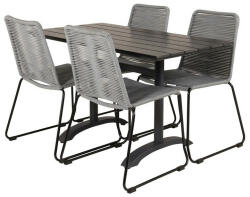  Asztal és szék garnitúra Dallas 2196 (Szürke + Fekete)