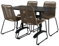 Asztal és szék garnitúra Dallas 2196 (Világosbarna + Fekete)