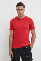 Ralph Lauren pamut póló piros, férfi, sima - piros M