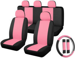  01563 11 részes üléshuzat szett Pink-Fekete 2HELYEN osztható - Légzsákos univerzális üléshuzat szett