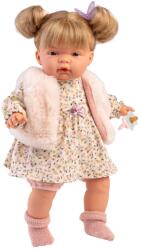 Llorens Llorens: Joelle 38cm-es baba hanggal szőrös mellényben (38360) - jatekshop