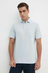 Ralph Lauren póló vászonkeverékből türkiz, sima - kék M