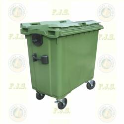Europlast konténer 660 l műanyag zöld lapos fedéllel