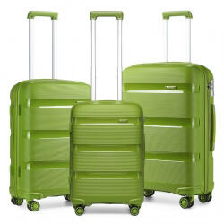 Miss Lulu London K2092L - Kono világos Hartschalen PP bőrönd 3er szett klasszikus Collection zöld