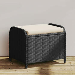 vidaXL Fekete polyrattan kerti szék párnával 58 x 46 x 46 cm (365733) - sabrukkertje