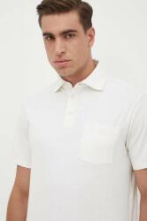 Ralph Lauren póló vászonkeverékből fehér, sima - bézs S