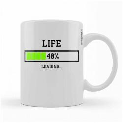 Nevesajándék Kávés Bögre - Life 40% loading - Szülinapi Ajándék (BX025)