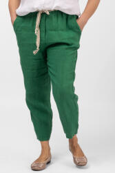 Shopika Pantaloni verzi, pana, cu snur alb, din in Verde Talie unica