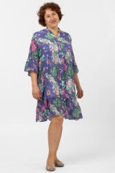 U See Rochie de vara midi cu imprimeu floral pe fond lavanda Talie unica