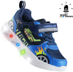 Wink Autós kék LED fényű kisfiú cipő (Méret 31)