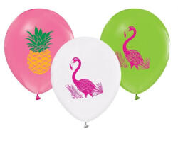 Godan Flamingo & Pineapple, Flamingó és Ananász léggömb, lufi 5 db-os 12 inch (30cm) (MLG130645)