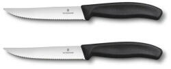 Victorinox Swiss Classic steak kés, recézett pengével (12 cm) 2 részes, fekete (6_7933_12B)