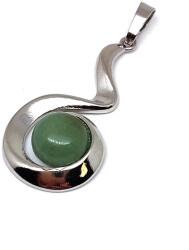 R. M. ékszer Spirál medál fém Aventurin 2x3, 5cm (020928)