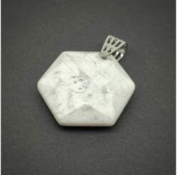 R. M. ékszer Hexagon medál Howlit 3cm (021240)