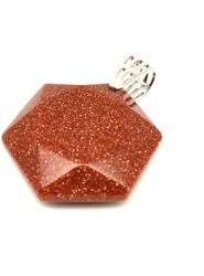 R. M. ékszer Hexagon medál Goldstone vörös 3cm (021262)