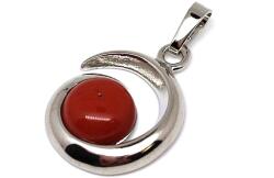 R. M. ékszer Spirál medál fém Jáspis vörös 2cm (020904)
