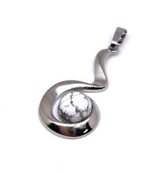 R. M. ékszer Spirál medál fém Howlit 2x3, 5cm (021641)