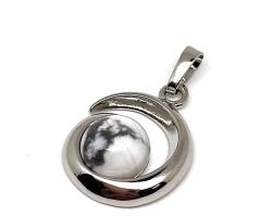 R. M. ékszer Spirál medál fém Howlit 2cm (021626)
