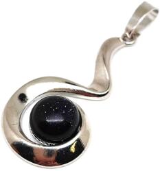 R. M. ékszer Spirál medál fém Goldstone kék 2x3, 5cm (021570)