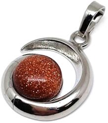 R. M. ékszer Spirál medál fém Goldstone vörös 2cm (020918)