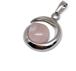 R. M. ékszer Spirál medál fém Rózsakvarc 2cm (020931)