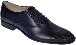 Dyany Shoes Pantofi barbati eleganti din piele naturala bleumarin, Lux Class - 724BLM