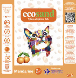 Ecosand PROMO LIVRARE Nisip tofu pisici Ecosand mandarine 6L