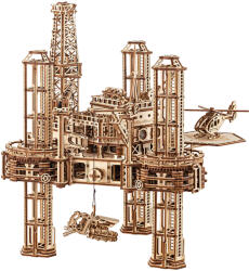 Wood Trick Puzzle 3D, mecanic, din lemn, Platforma petroliera offshore, 1180 piese (WDTK092)