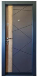 NOVO DOORS Usa metalica de apartament cu izolatie si vizor Novo Doors First Class NDFC05, Deschidere Stanga Dreapta, Dimensiune 200X88 cm, Tabla 1.2 mm, Kit complet, Gri antracit cu insertie Stejar (NDFC05)