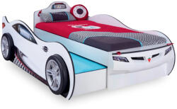 Cilek Pat masinuta pentru copii Race Cup White (190x90 cm) cu pat suplimentar (90x180 cm) (20.03.1310.00)