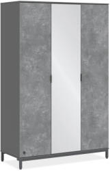 Cilek Dulap cu 3 usi pentru adolescenti, 137x214x59 cm, colectia Space Gray (20.81.1002.00)