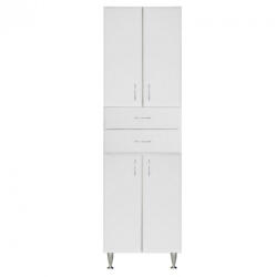 Leziter Bianca Plus 60 magas szekrény 4 ajtóval, 2 fiókkal, magasfényű fehér színben - szobauniverzum