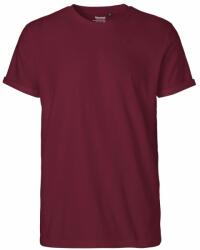 Neutral Férfi póló felhajtott ujjakkal organikus Fairtrade biopamutból - Bordeaux | 3XL (NE-O60012-1000303907)