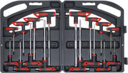 BGS technic Csavarhúzó készlet T-fogantyúval és oldalpengével | belső hatszögletű/T-profil (Torx) | 16 darabos (BGS-90)