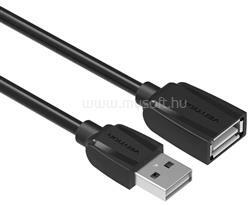 Vention USB-A 2.0/M -> USB-A 2.0/F hosszabbító, PVC 1m, kábel (fekete) (VAS-A44-B100) (VAS-A44-B100)