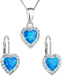 Evolution Group Set de bijuterii strălucitoare cu cristale Preciosa 39161.1 & blue opal (cercei, lanț, pandantiv)